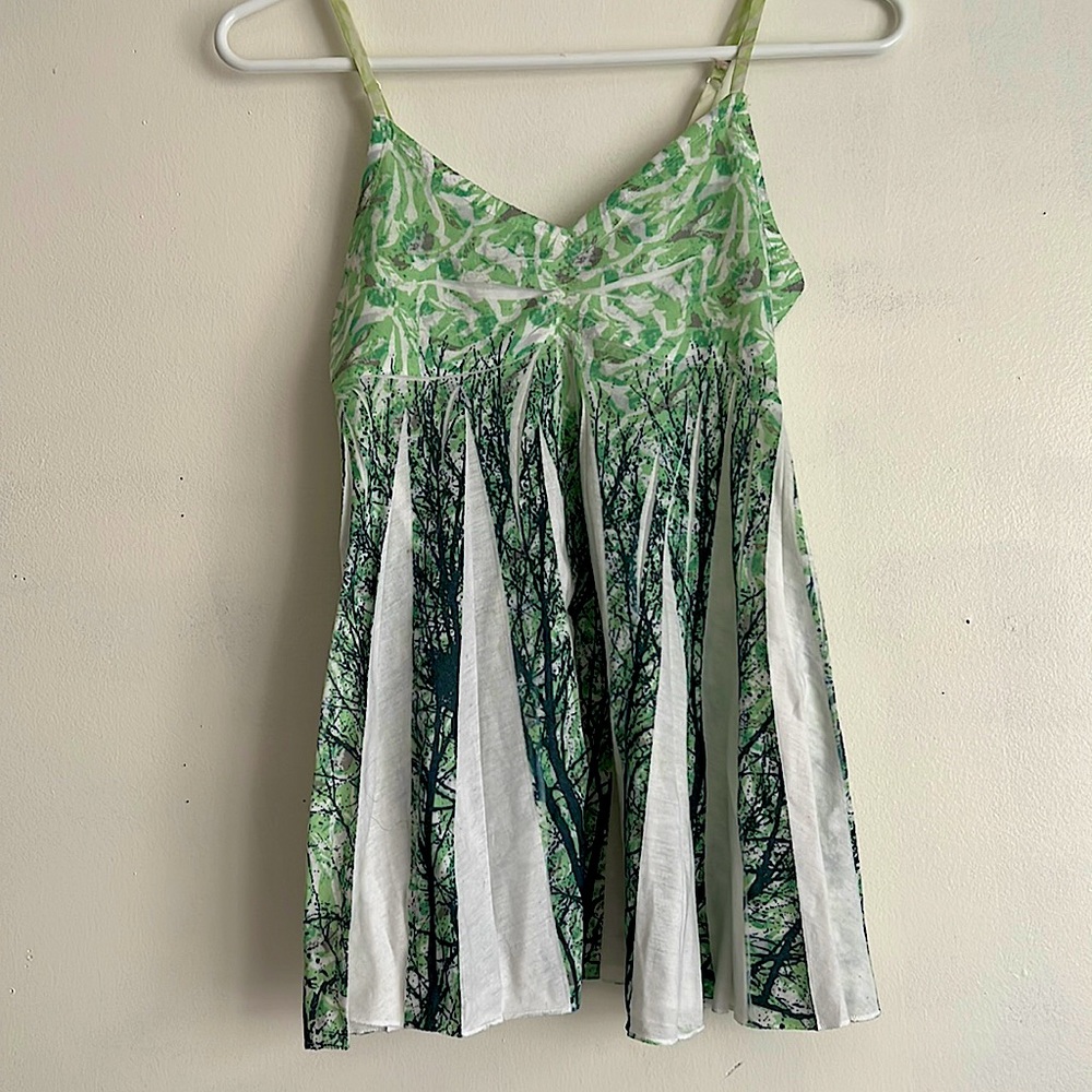 forest green ruffle cami top